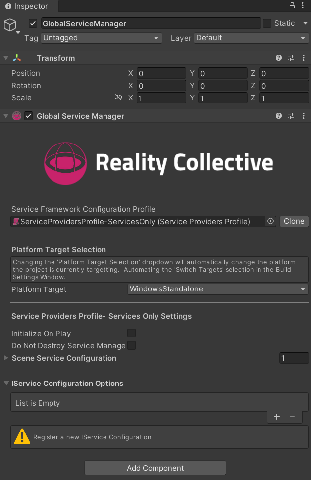 Service Manager Configuration